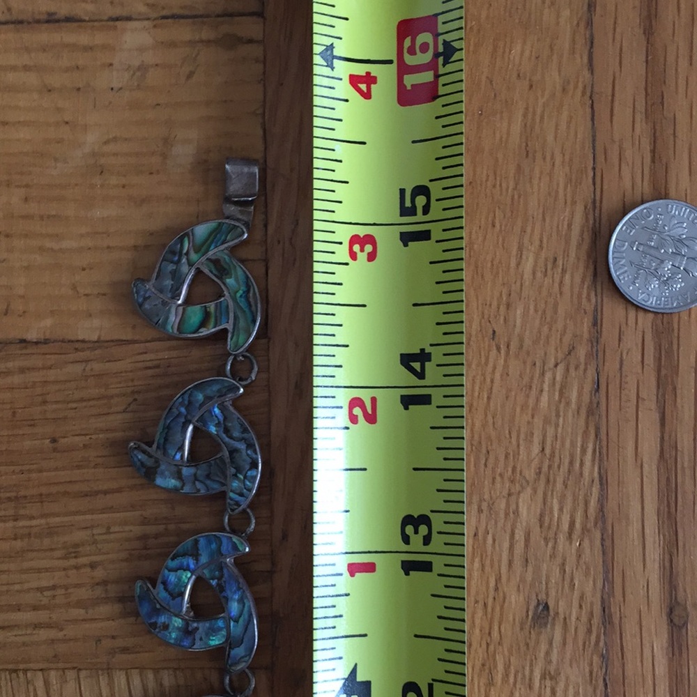 Vintage Taxco Sterling and Abalone Knot Necklace - Picture 4 of 11